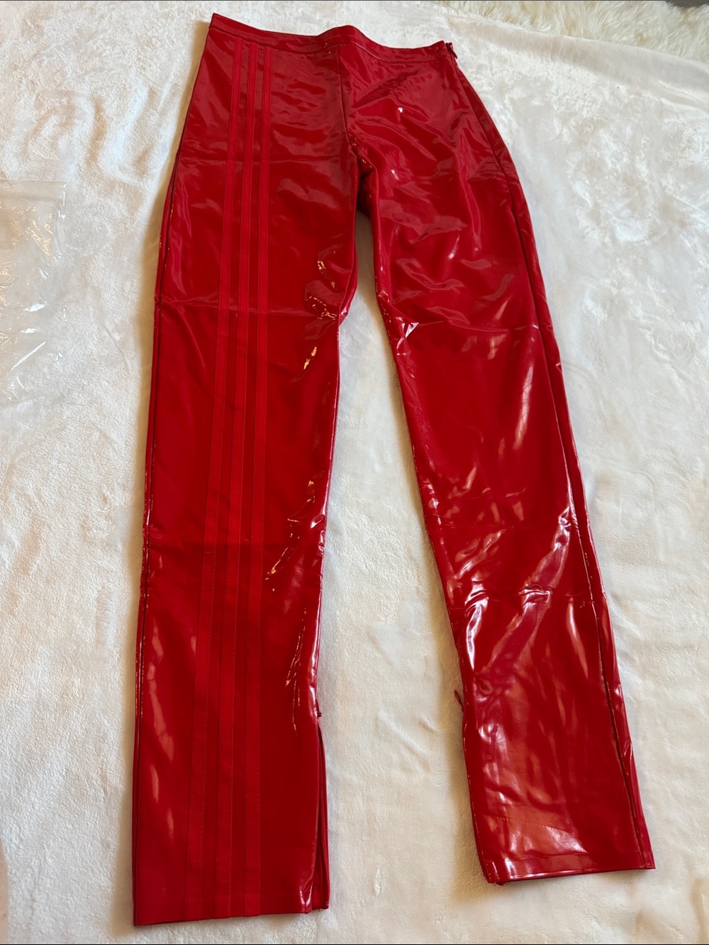 adidas Red High-Shine Track Pants